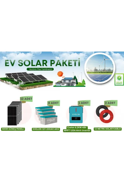 Off-Grid Ev Enerji Sistemi Karavan, Bağ Evi, Hobi Bahçesi, Konteyner 9.6Kw Off-Grid Ev Enerji Sistemi Karavan, Bağ Evi, Hobi Bahçesi, Konteyner 9.6Kw